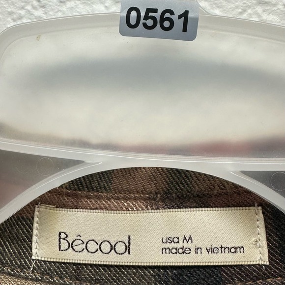 NWOT! Becool Women’s Plaid Button Up Long Sleeve Sz M Open Breast Pocket, V561 - Picture 12 of 15